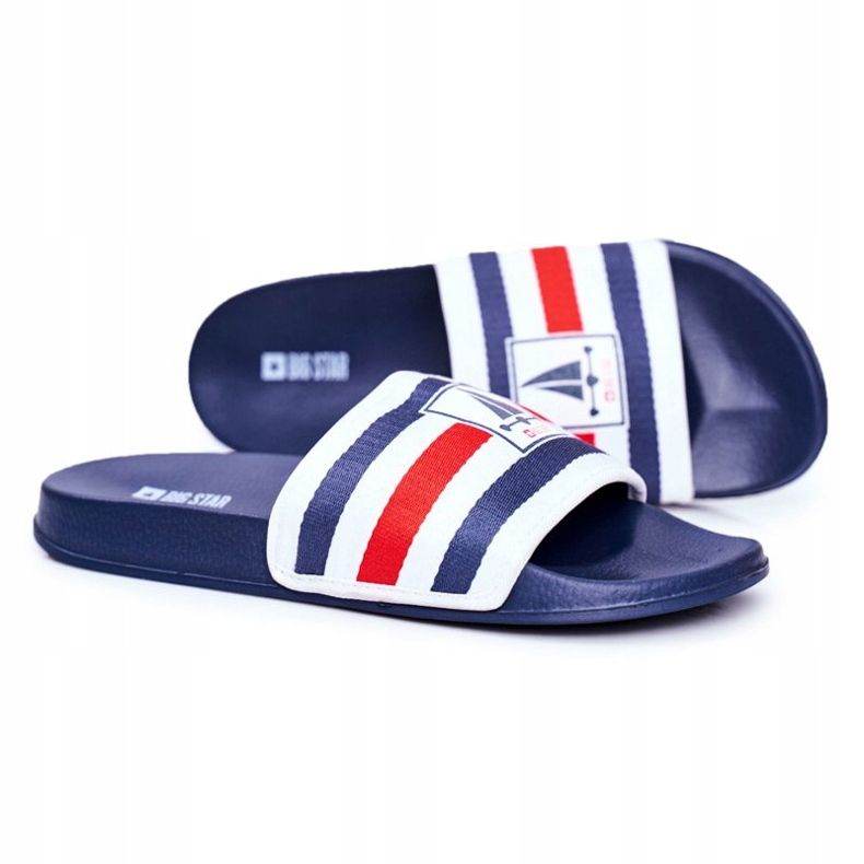 Pantofole da uomo Big Star Navy Blue DD174691 bianco blu navy 1