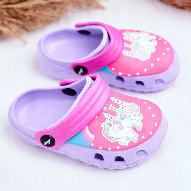 Pantofole per bambini Foam Crocs Violet Pony Pony viola 1