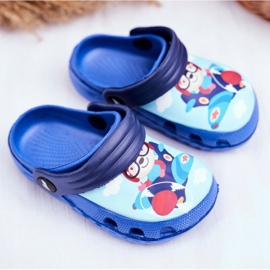 Pantofole per bambini Foam Crocs Blue Teddy Bear Pilot SuperFly 1