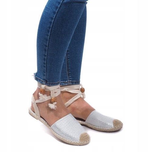 Sandali Espadrillas Ballerine Ballerine 30550 Argento d'argento grigio 1