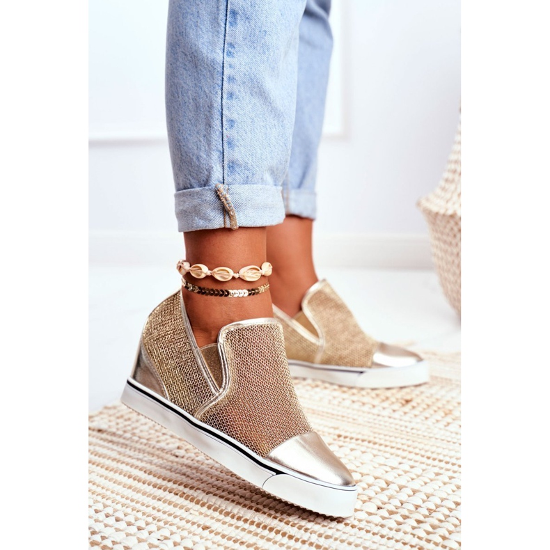 Sneakers Lu Boo da Donna con Rete Dorata Morgono d'oro 1