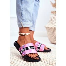 Pantofole da donna Big Star Pink Holo GG274008 rosa 1