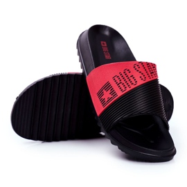 Pantofole da uomo Big Star in gomma nera GG174913 nero rosso 1