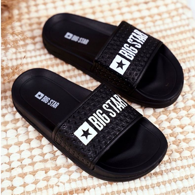 Pantofole nere per bambini Big Star trapuntate GG374800 nero 1