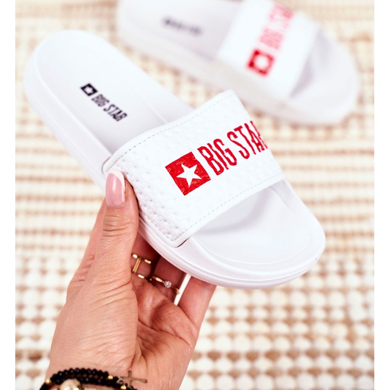 Pantofole per bambini Big Star trapuntate bianche GG374803 bianco 2