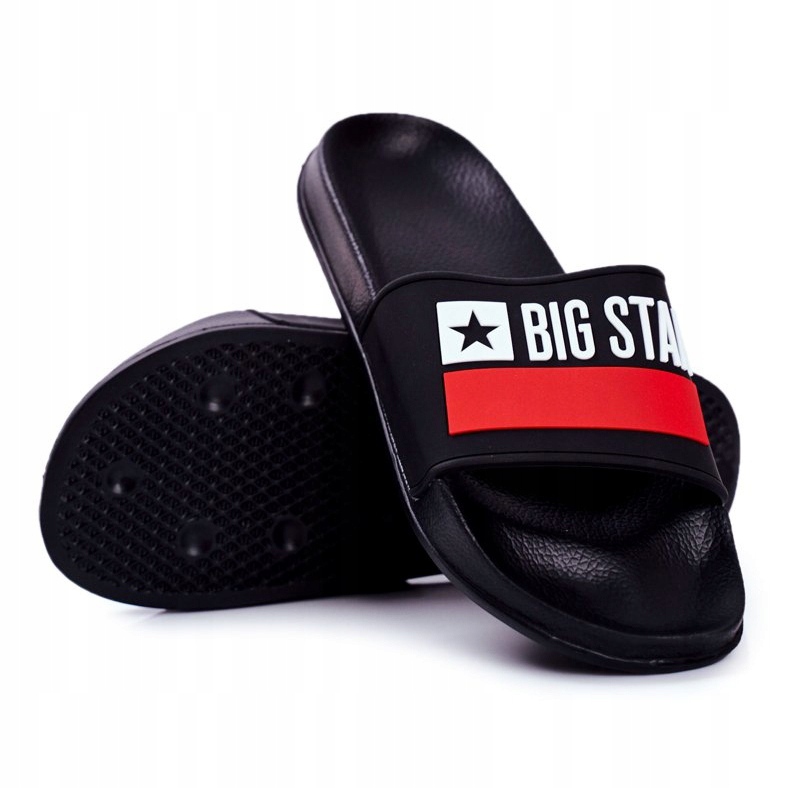Pantofole da uomo Big Star Classic Black GG174936 bianco nero rosso 1