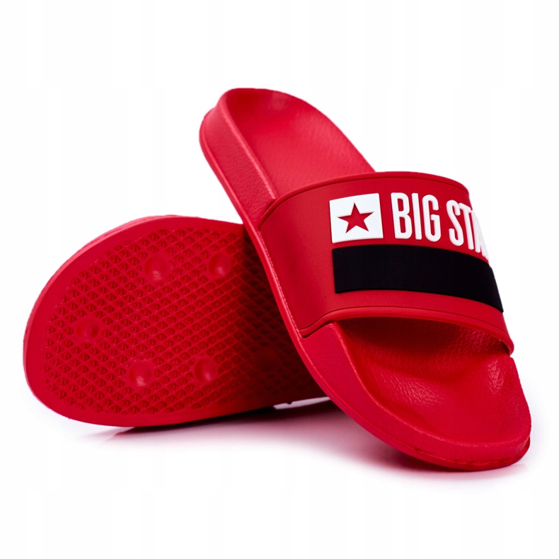 Pantofole da uomo Big Star Classic rosse GG174939 bianco nero rosso 2