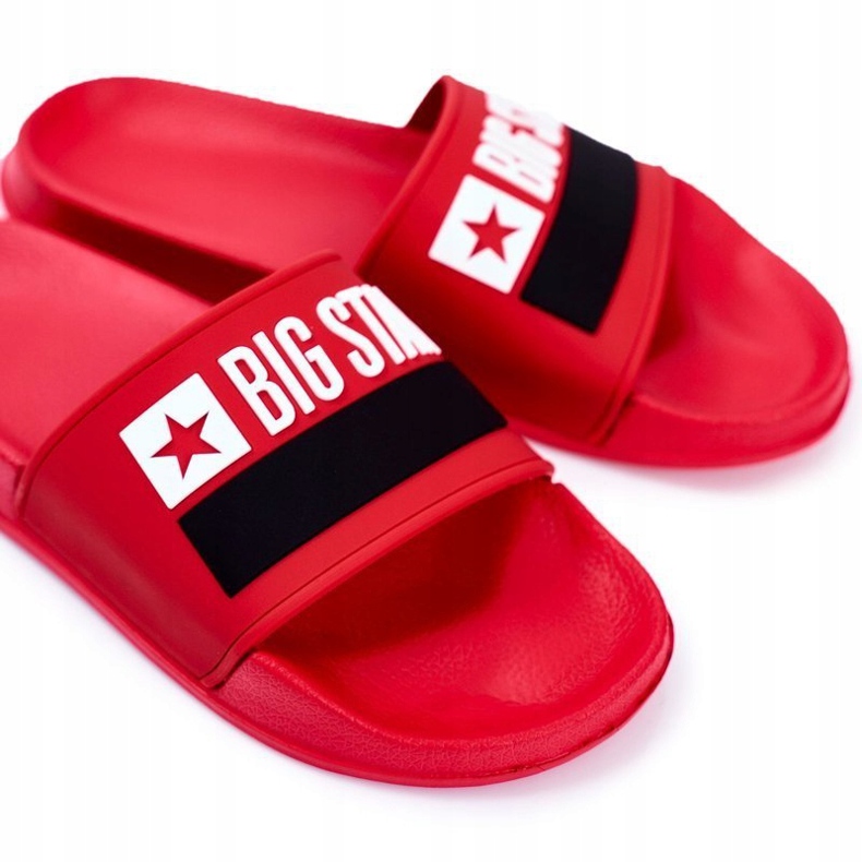 Pantofole da uomo Big Star Classic rosse GG174939 bianco nero rosso 1