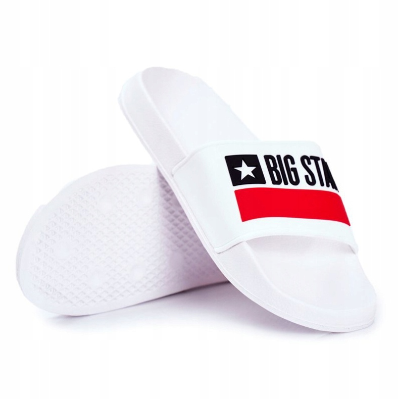 Pantofole da uomo Big Star Classic White GG174938 bianca nero rosso 1