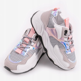 Sneakers bianche con inserti rosa RAL-63 bianca 1