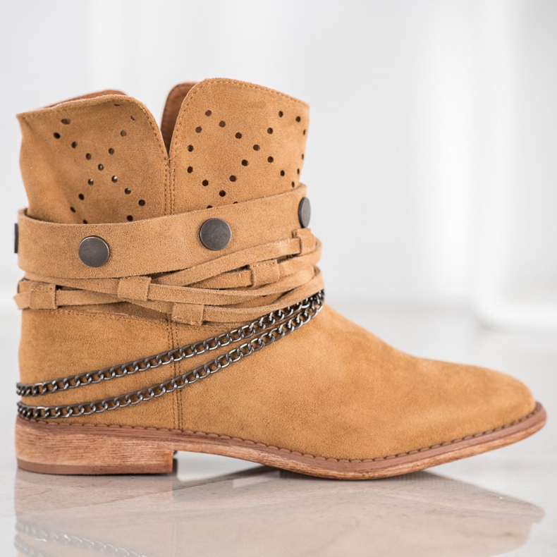 Bella Paris Stivali Con Strisce Decorative marrone 2