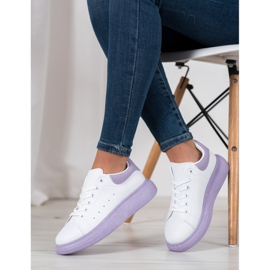 SHELOVET Sneakers Sulla Piattaforma Viola bianca 2