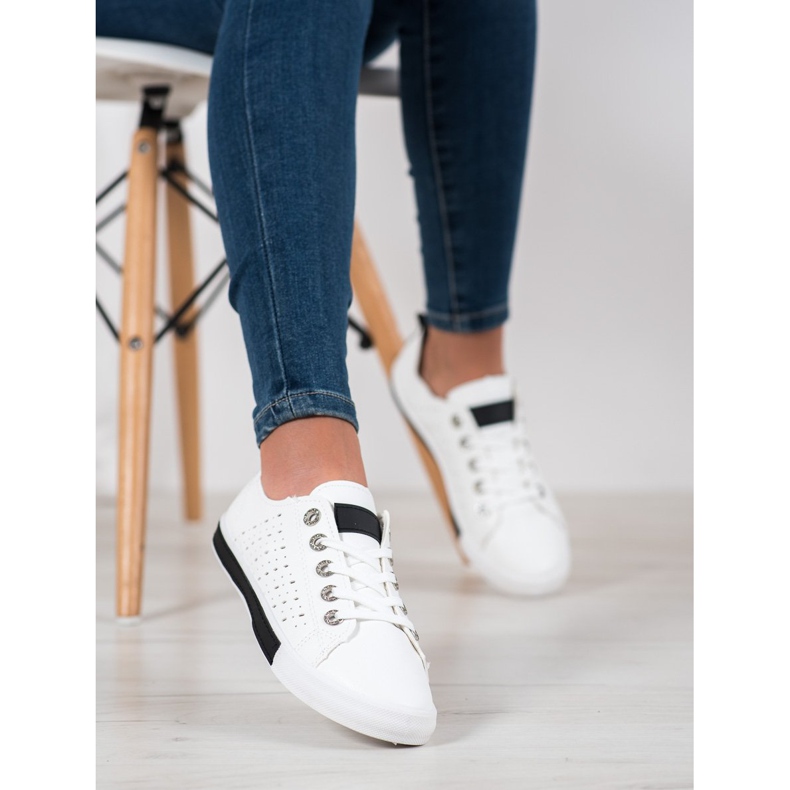 Bella Paris Sneakers Con Motivo Traforato bianca 2