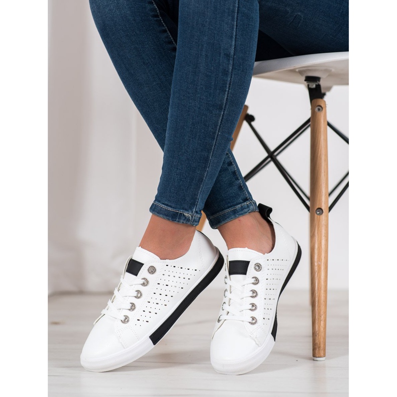 Bella Paris Sneakers Con Motivo Traforato bianca 1