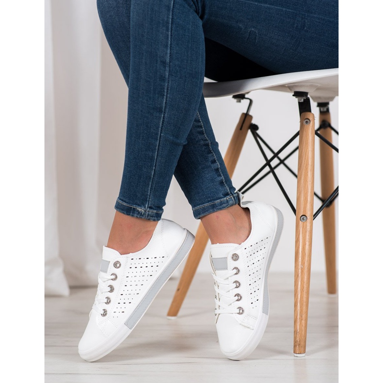 Bella Paris Sneakers Con Motivo Traforato bianco 2