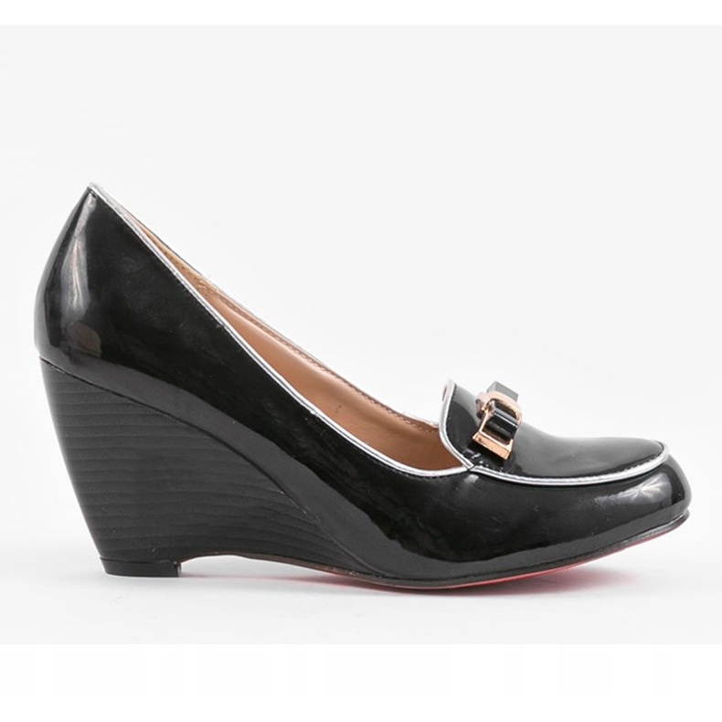 Décolleté nere con zeppa con fiocco 0088-1 nero 2