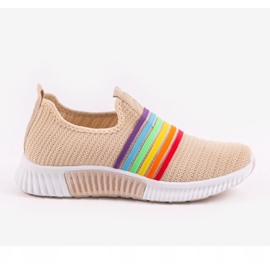 Scarpe slip-on sportive beige BS30 marrone multicolore 1