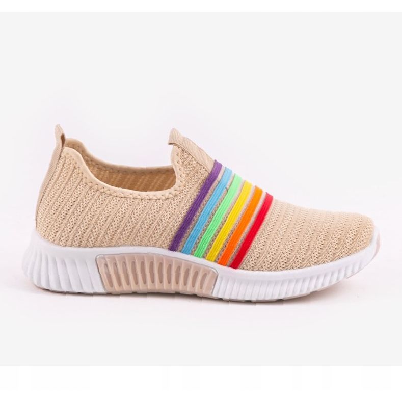 Scarpe slip-on sportive beige BS30 marrone multicolore 1