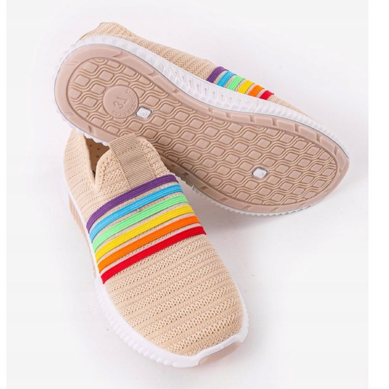 Scarpe slip-on sportive beige BS30 marrone multicolore 2