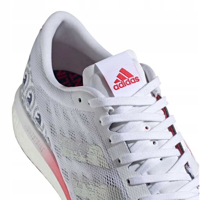 Scarpe da corsa adidas Adizero Boston 9 M FX8499 bianco rosso grigio 2