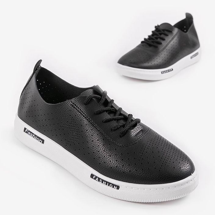 Sneakers sportive traforate QW8368-1 nere nero 1