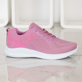 SHELOVET Scarpe sportive leggere rosa 2