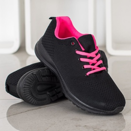 SHELOVET Scarpe sportive leggere nero rosa 1