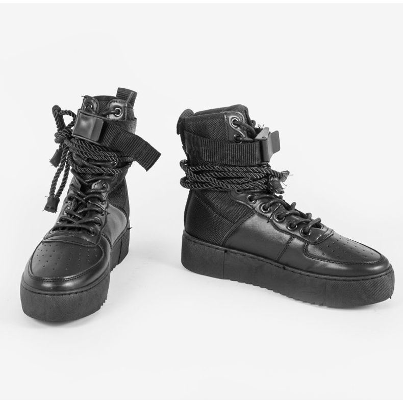 Sneakers basse nere Y-026 nero 1