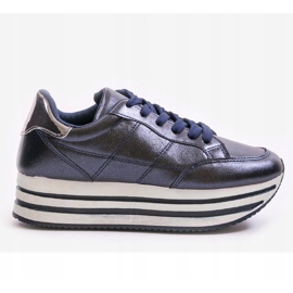 Scarpe sportive da donna alla moda blu navy 230-2 1