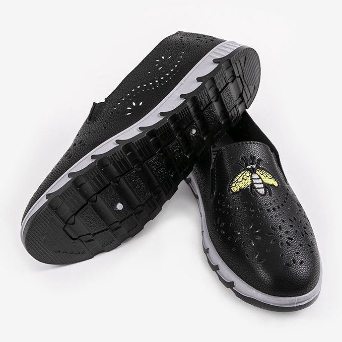Sneakers nere traforate con stampa JH81172-3 nero 2
