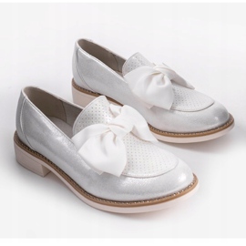 Scarpe slip-on nere con fiocco RS-WED2 d'argento grigio 2