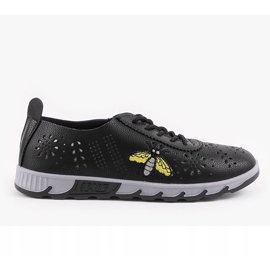 Sneakers nere traforate con stampa JH81171-3 nero 1
