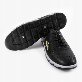 Sneakers nere traforate con stampa JH81171-3 nero 2