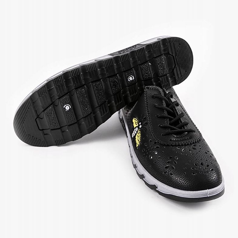 Sneakers nere traforate con stampa JH81171-3 nero 2