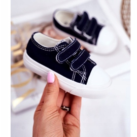 Apawwa Sneakers Bambini Blu Navy Fanot con Velcro bianco 1