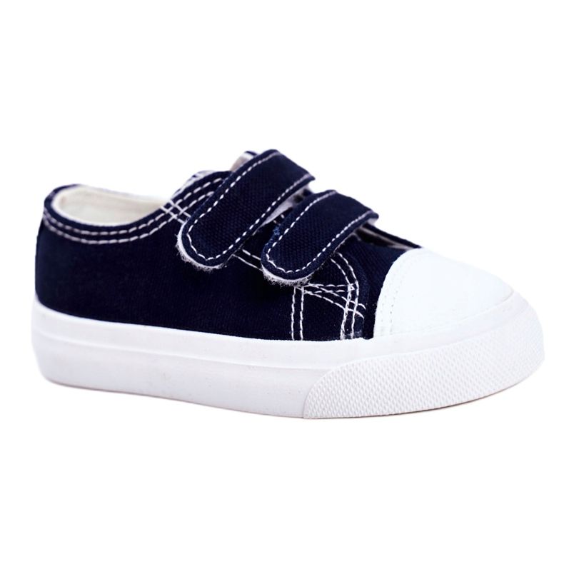 Apawwa Sneakers Bambini Blu Navy Fanot con Velcro bianca 3