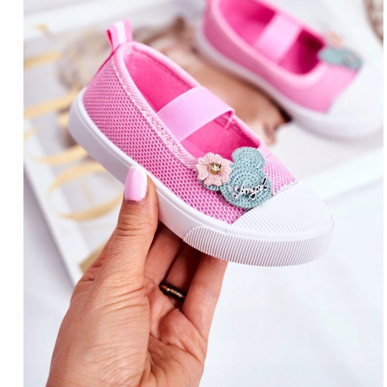 Le Scarpe Sneakers rosa con velcro per bambini Estienne 1