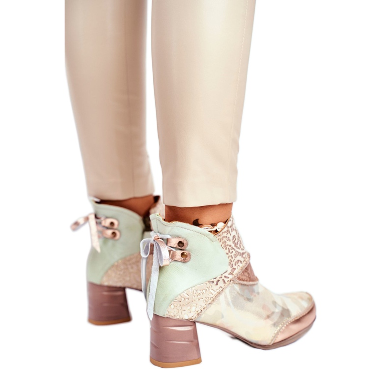 Stivali Donna Con Tacco Alto Maciejka Beige 03410-04 verde d'oro 1
