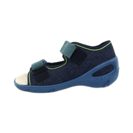 Scarpe per bambini Befado pu 065P142 blu navy verde 2