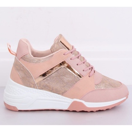 Sneakers con zeppa rosa YL-33 Champagne 1