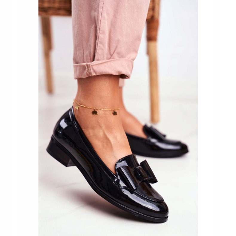 Vinceza Mocassini da Donna Fiocco Laccato Nero Trixi 2