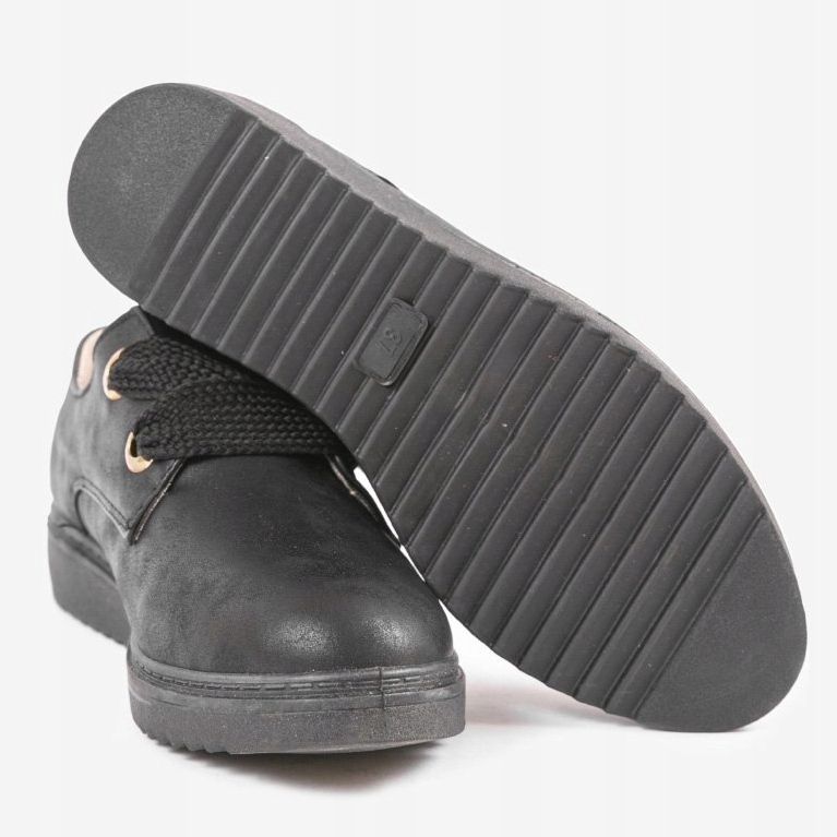Sneakers nere sulla zeppa H-18 nero 2