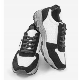Sneakers sportive nere alla moda con la stella G-114 bianca 2