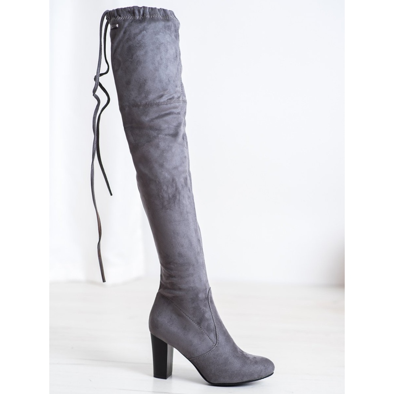 SHELOVET Stivali in pelle scamosciata grigi grigio 1