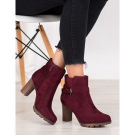 SHELOVET Stivaletti Bordeaux Con Fibbia rosso 1