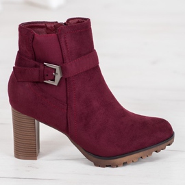 SHELOVET Stivaletti Bordeaux Con Fibbia rosso 2