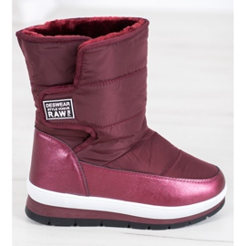 GOLL Stivali da neve bordeaux con velcro rosso 2