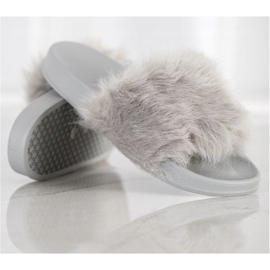 SHELOVET Pantofole In Gomma Con Pelliccia grigio 2