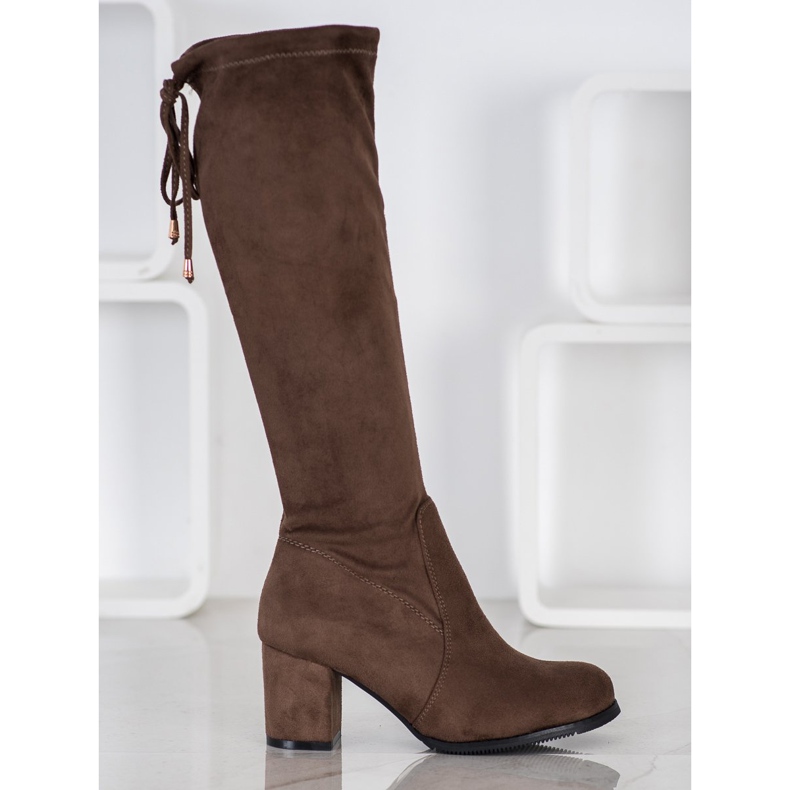 J. Star Stivali classici in pelle scamosciata marrone 2