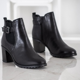 Evento Stivaletti in pelle con tacco alto nero 1